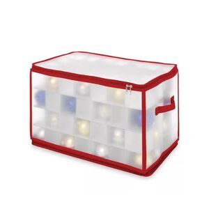Whitmor Christmas Ornament Storage Organizer w Dividers‎ Holds 112 Ornaments NIB